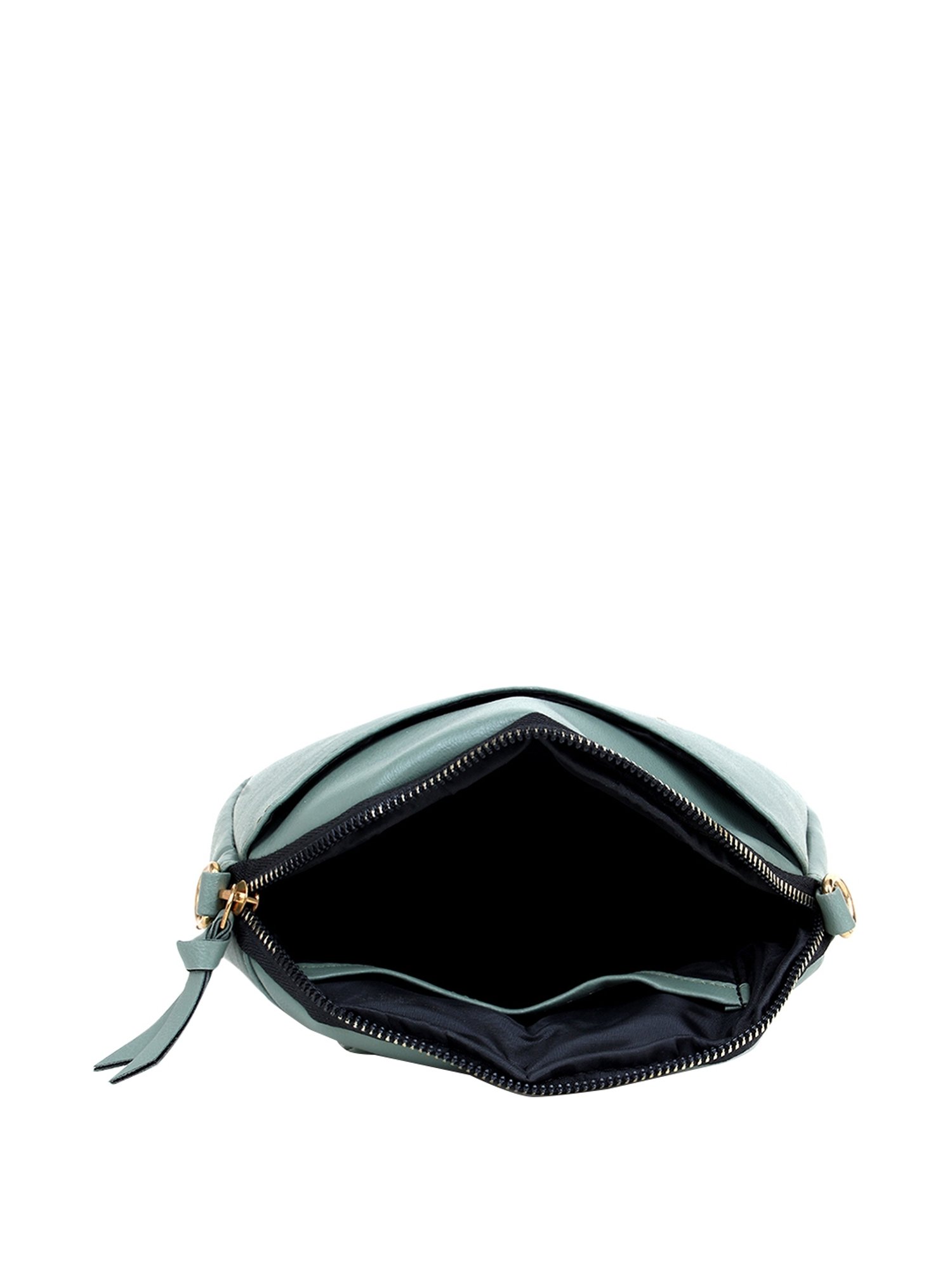 Yelloe Green Solid Medium Sling Handbag