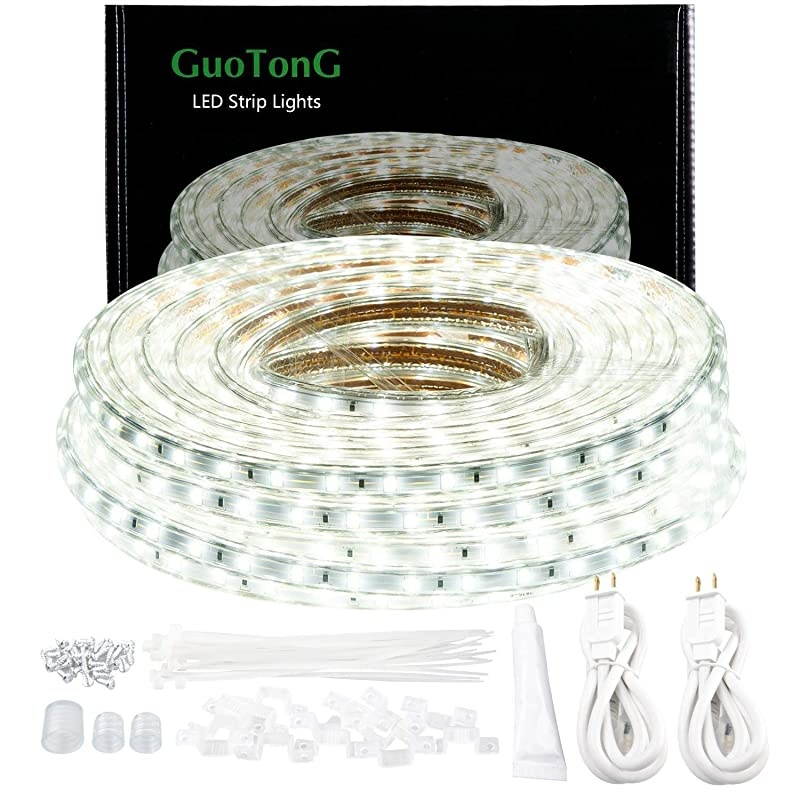 50ft/15m LED Lights Strip kit Rope Lights Waterproof 110V 2 Wire Flexible 900 Units SMD 2835 LEDs,UL Listed Power Supply Indoor/Outdoor Use Ideal for Backyards Decorative Lighting Blue