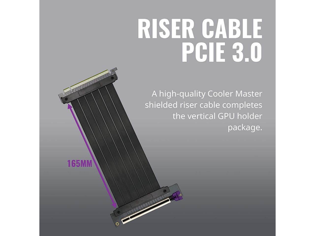 Cooler Master UNIVERSAL VERTICAL Graphics Card Holder KIT VER.2 with 165mm/6.5in Riser Cable,For Full Tower / Standard ATX Chassis with at least 7 available PCI slots