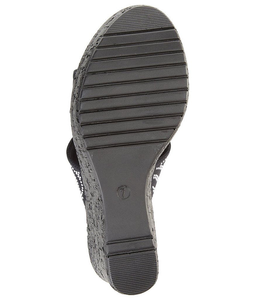 Onex Bernice Embellished Leather Slide-On Wedges