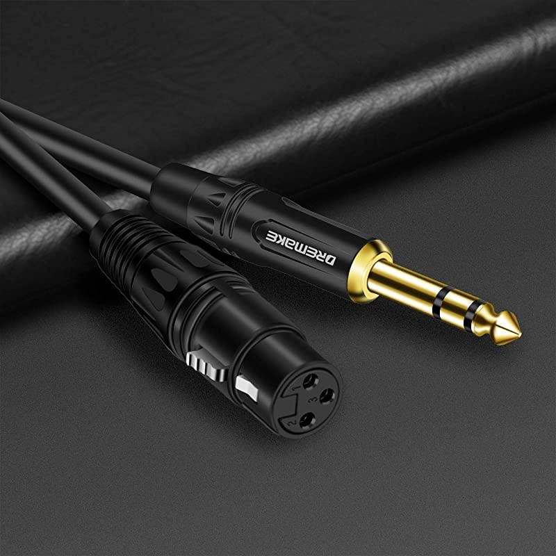 Cable 40 Foot TRS 635mm 14 Inch Male to XLR Female Mic Cable for Amplifier Speakers Black
