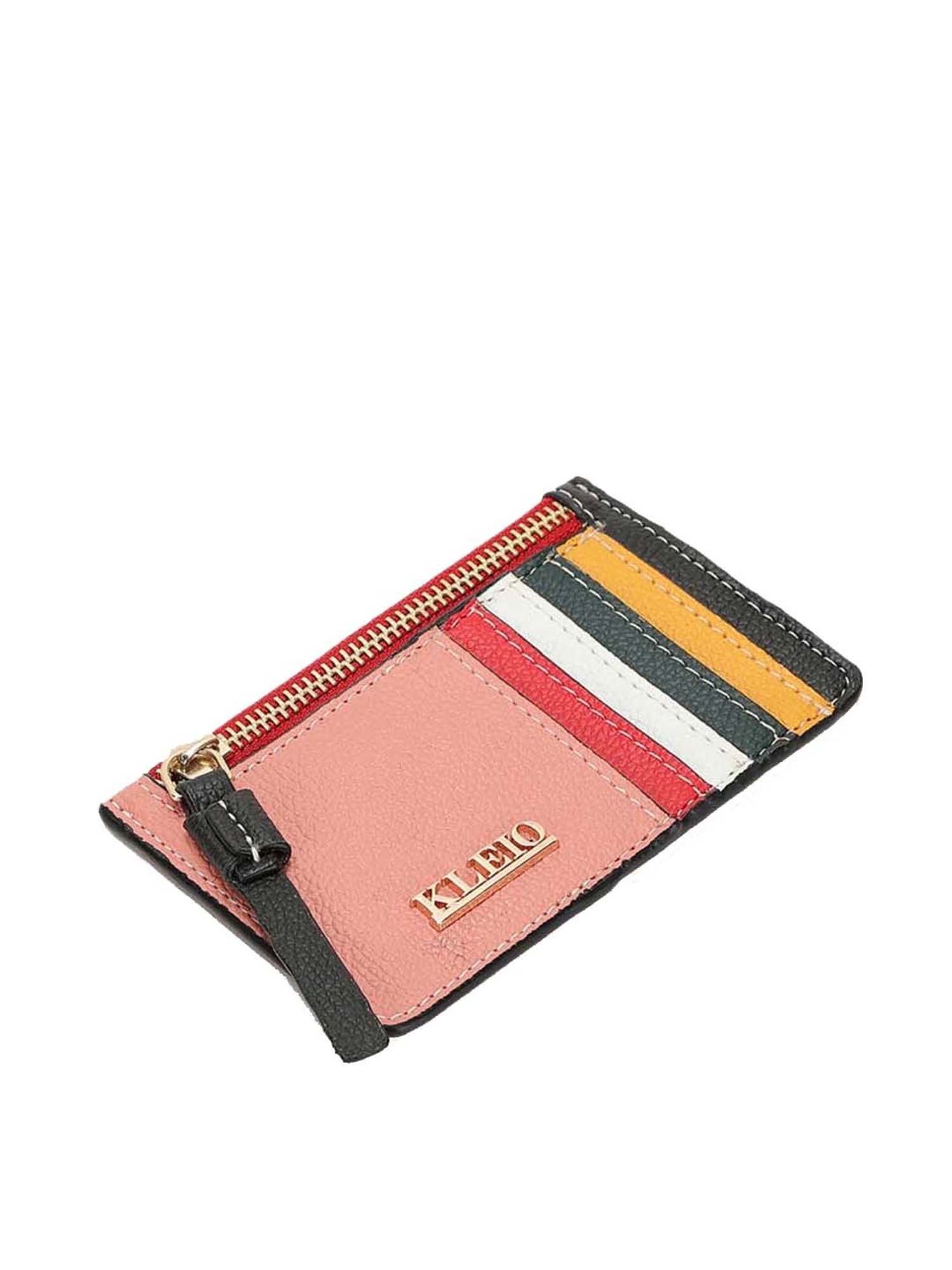 KLEIO Peach Solid Card Holder
