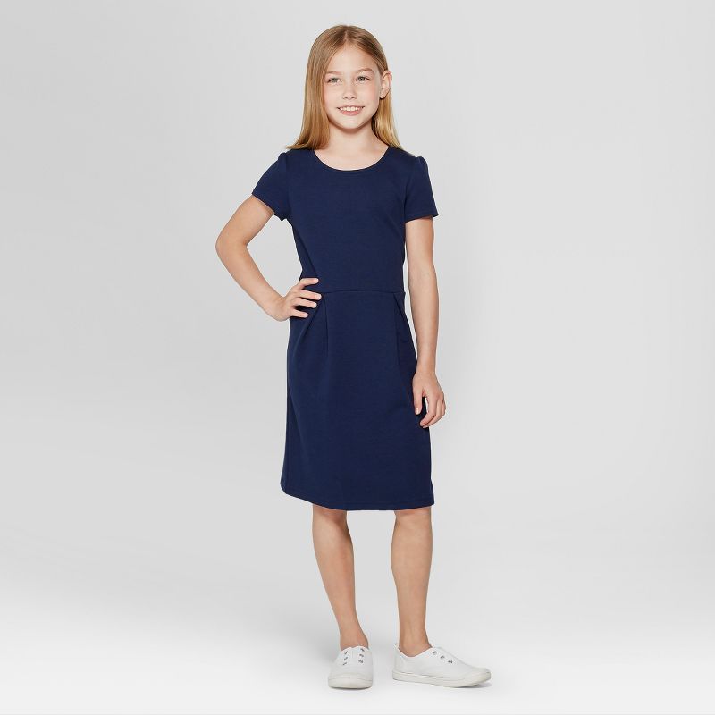 Girls' Uniform Knit Jumper - Cat & Jack™ Navy XS
