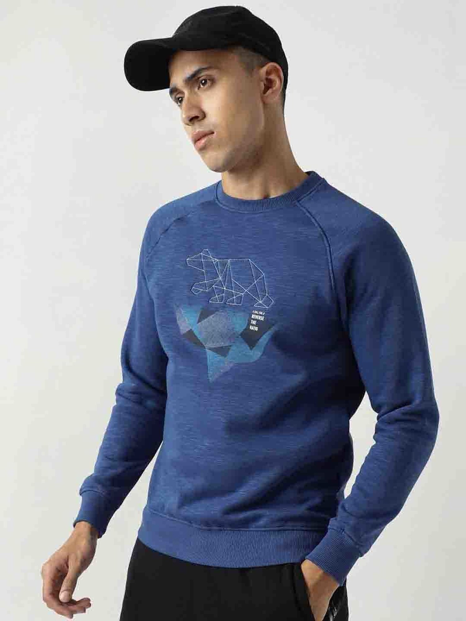 Wildcraft Blue Regular Fit Printed Sweatshirt