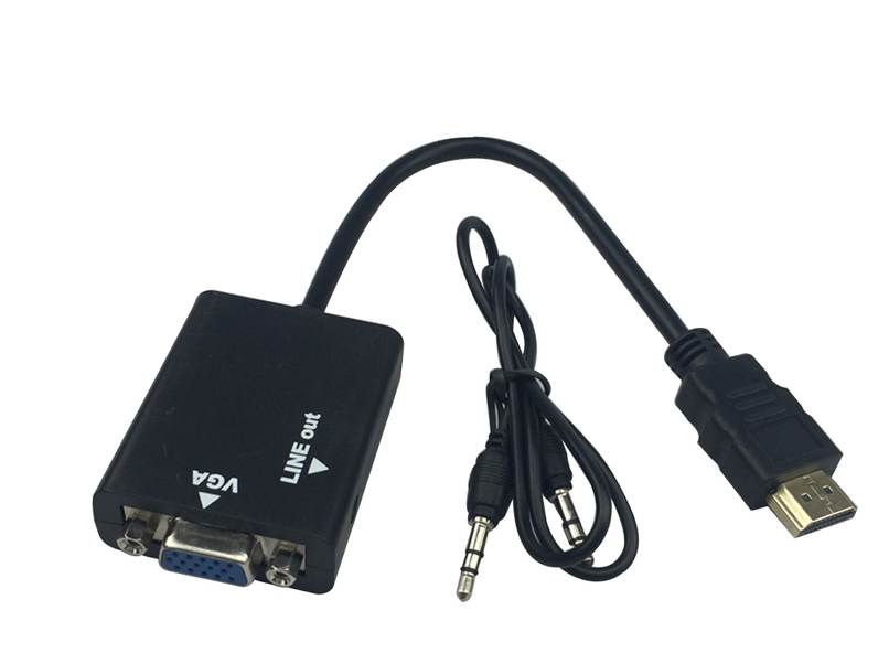 Raspberry Pi 3 HDMI to VGA Cable Converter Male to Female + Audio Cable HDMI to VGA Adapter