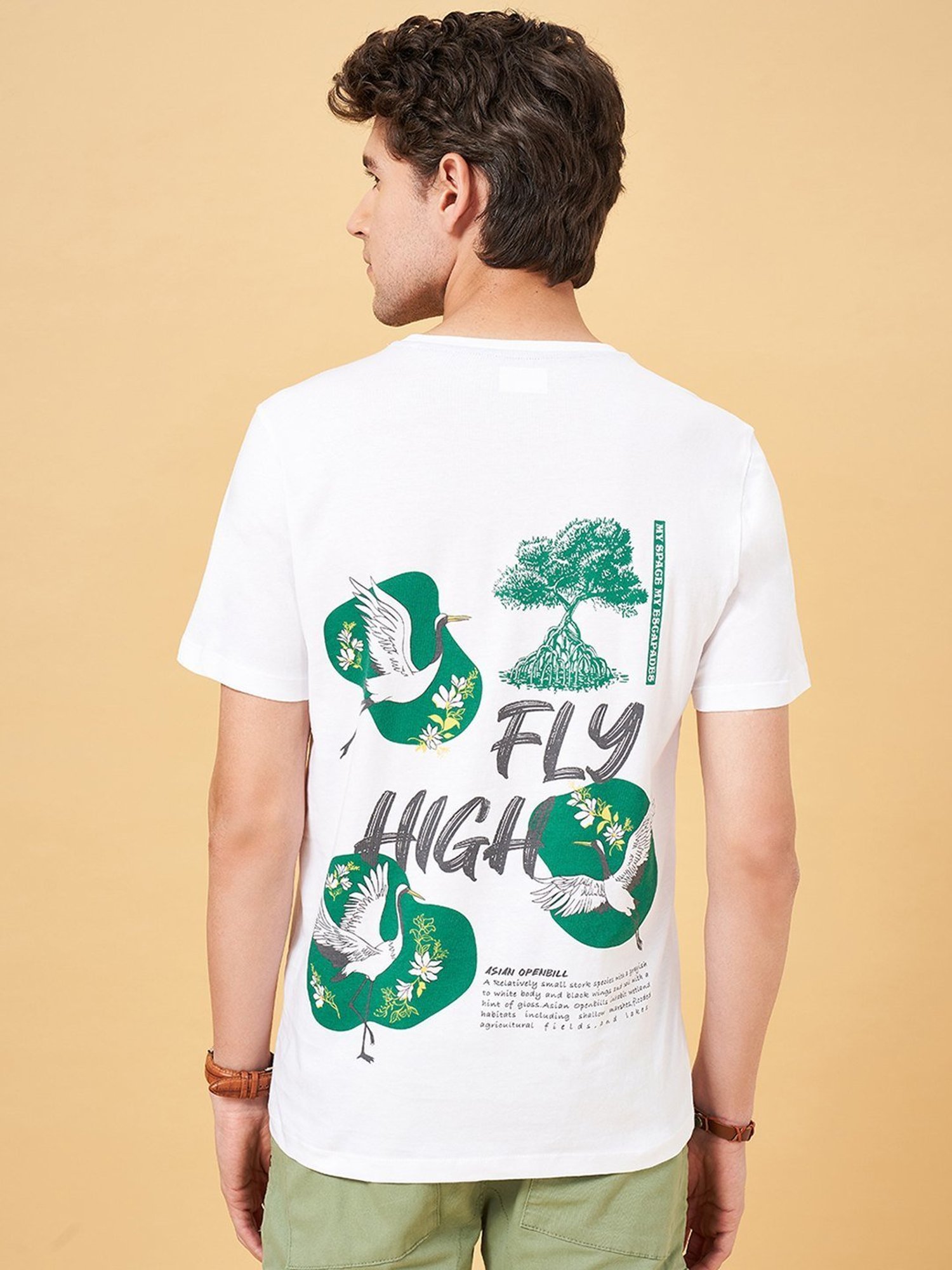 Urban Ranger by Pantaloons Gardenia Cotton Slim Fit Printed T-Shirt