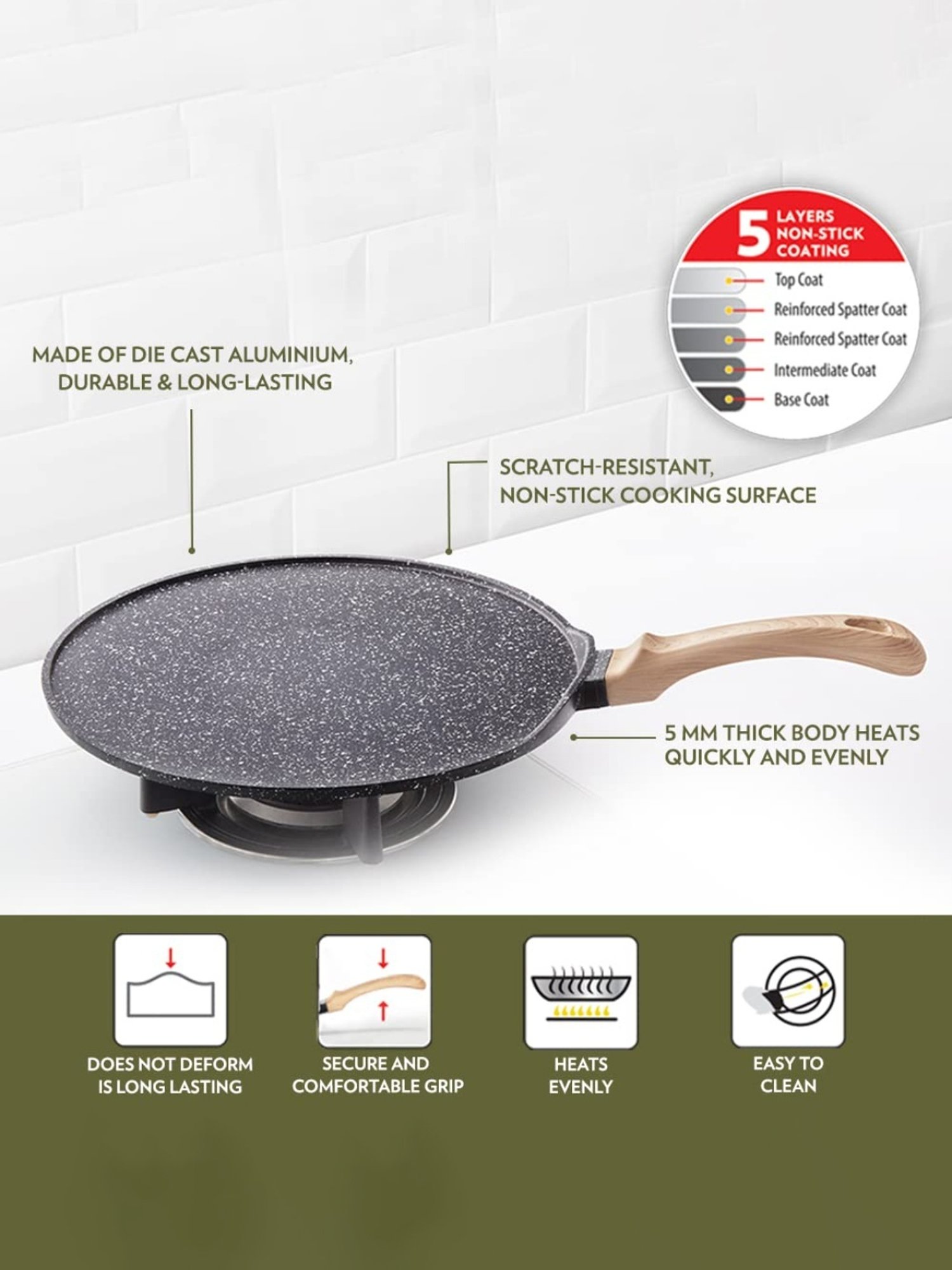 HAZEL Silver Induction Bottom Tope Stainless Steel Patila - 17.7 cm (2500 ml)