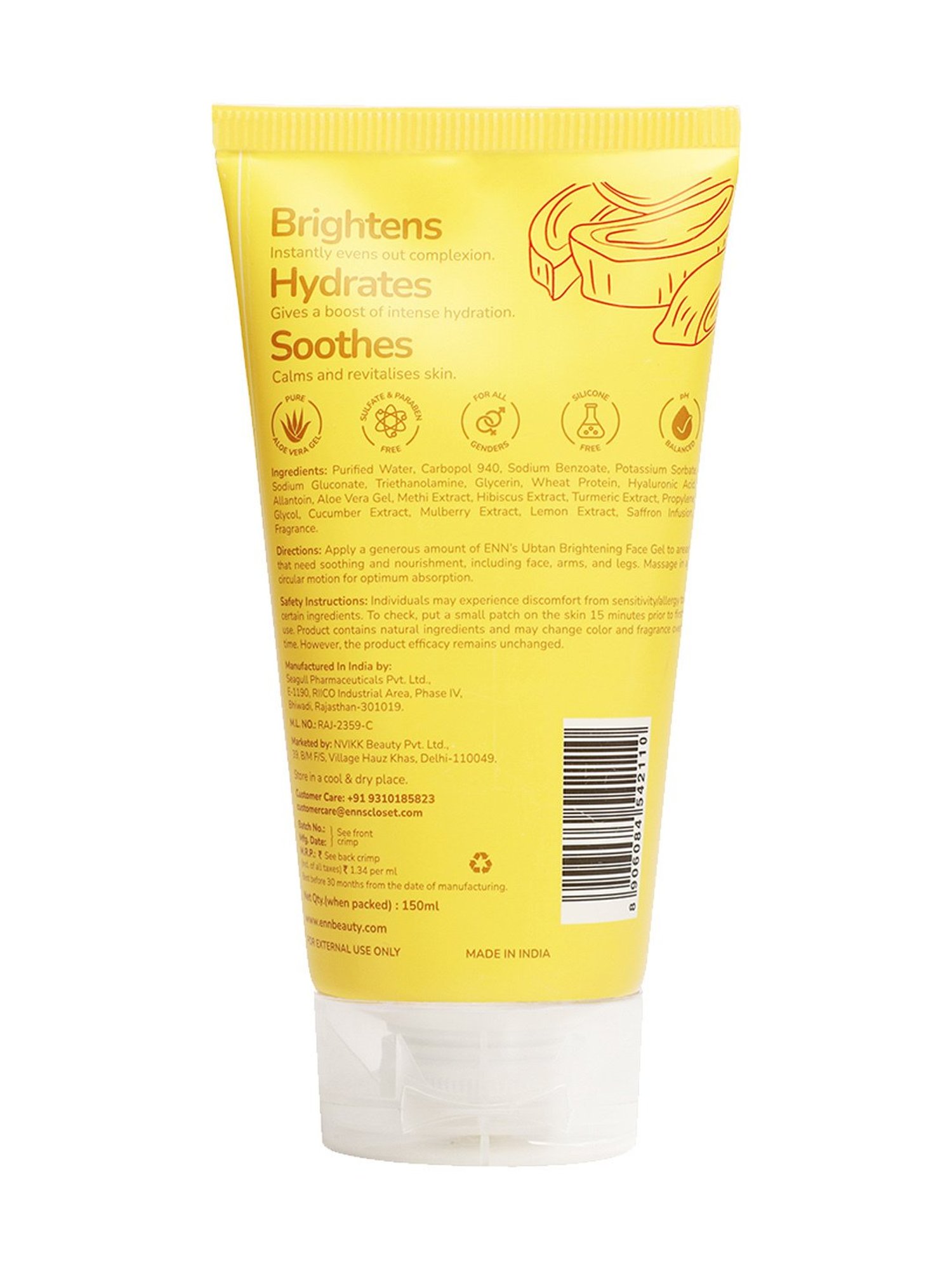 ENN Litt Up Ubtan Brightening Face Gel - 150 ml