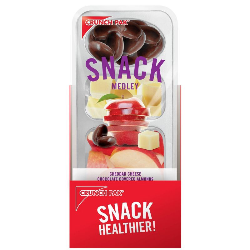 Crunch Pak Snack Medley: Apples, Chocolate Covered Almonds, & White Cheddar - 3oz