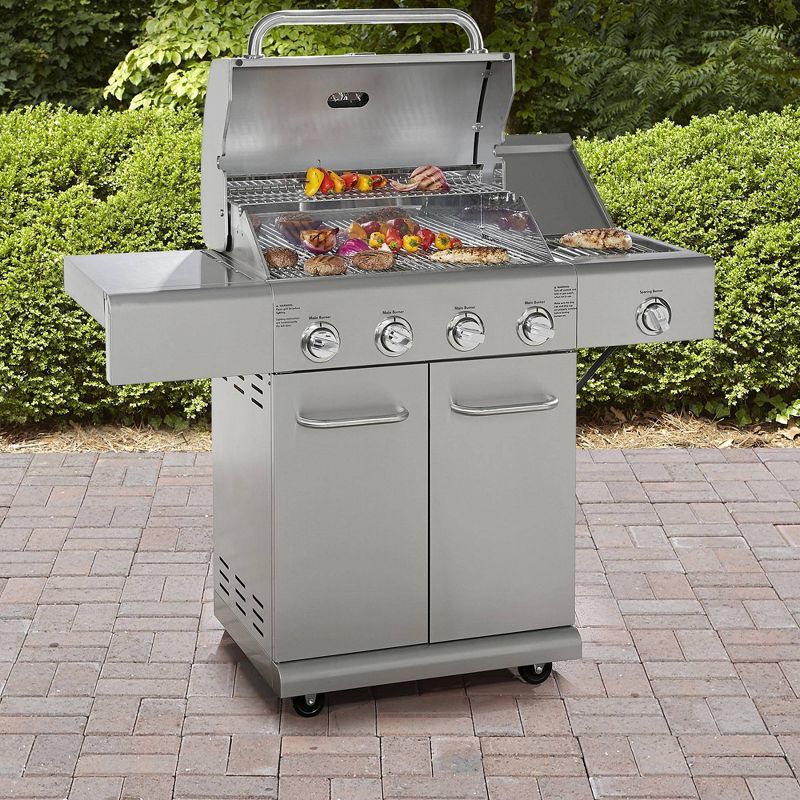 Kenmore 4-Burner Grill with Searing Side Burner PG-40405SOLSteel