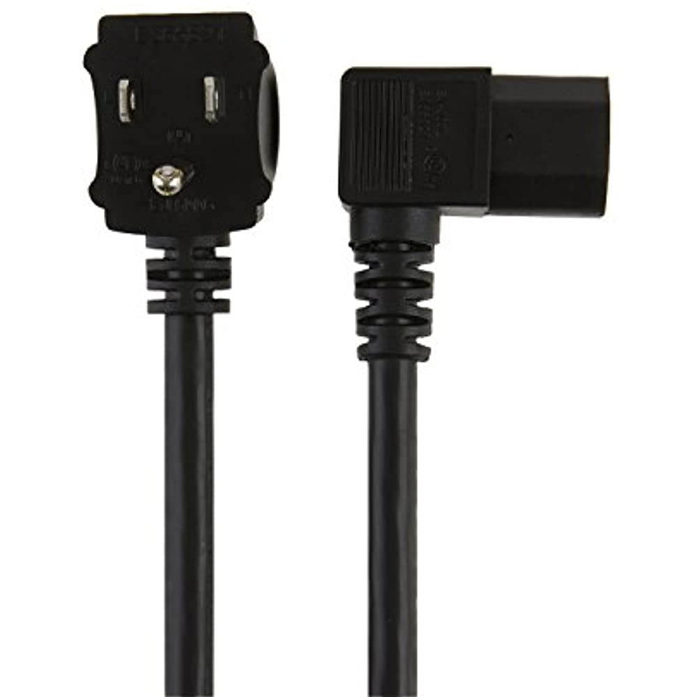 CableCreation 6 Feet 18 AWG Universal Power Cord for NEMA 5-15P Angle Type to IE
