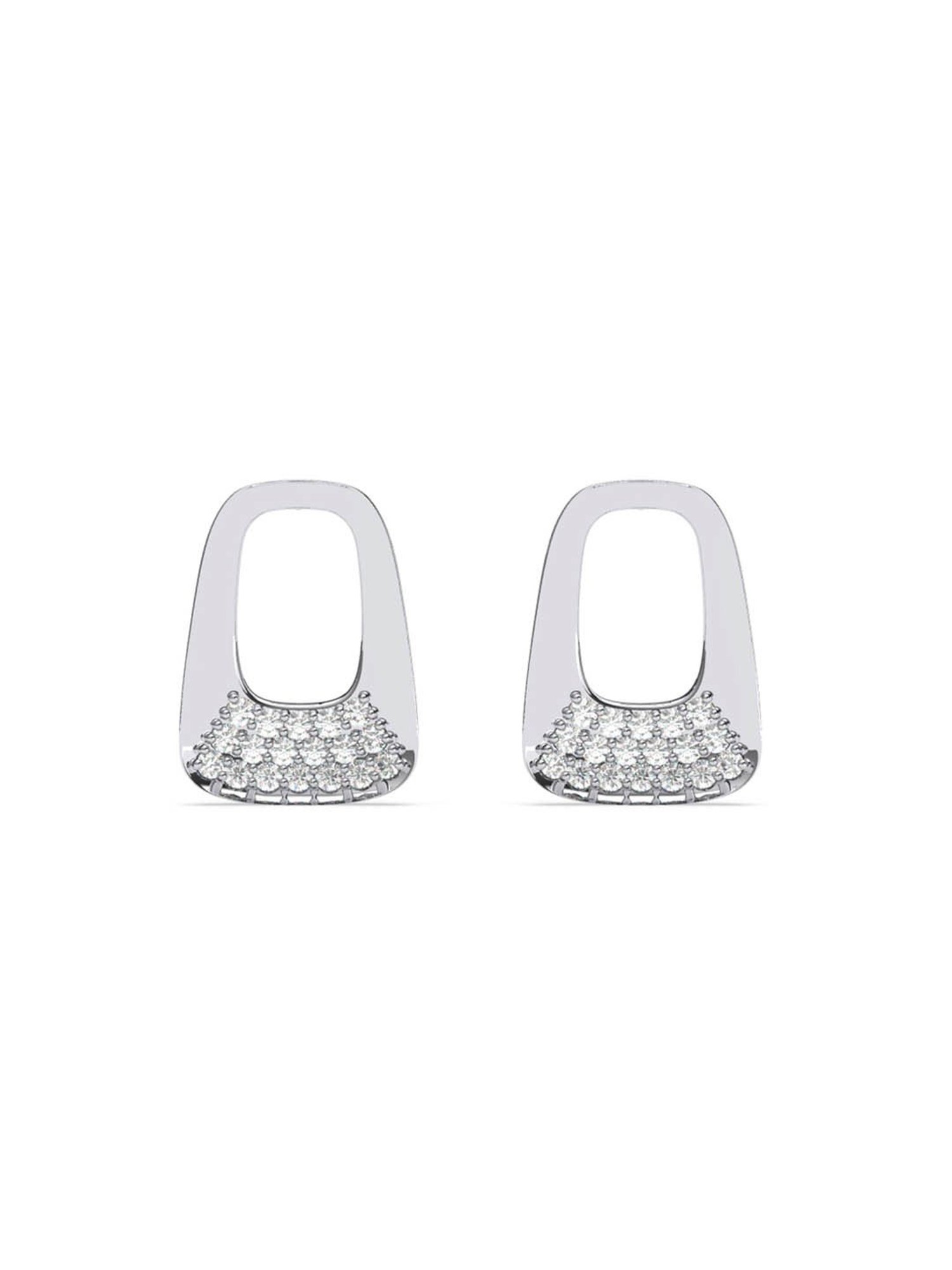 Clara 925 Silver Platinum Plated Swiss Zirconia Gemma Stud Earrings Gift for Women