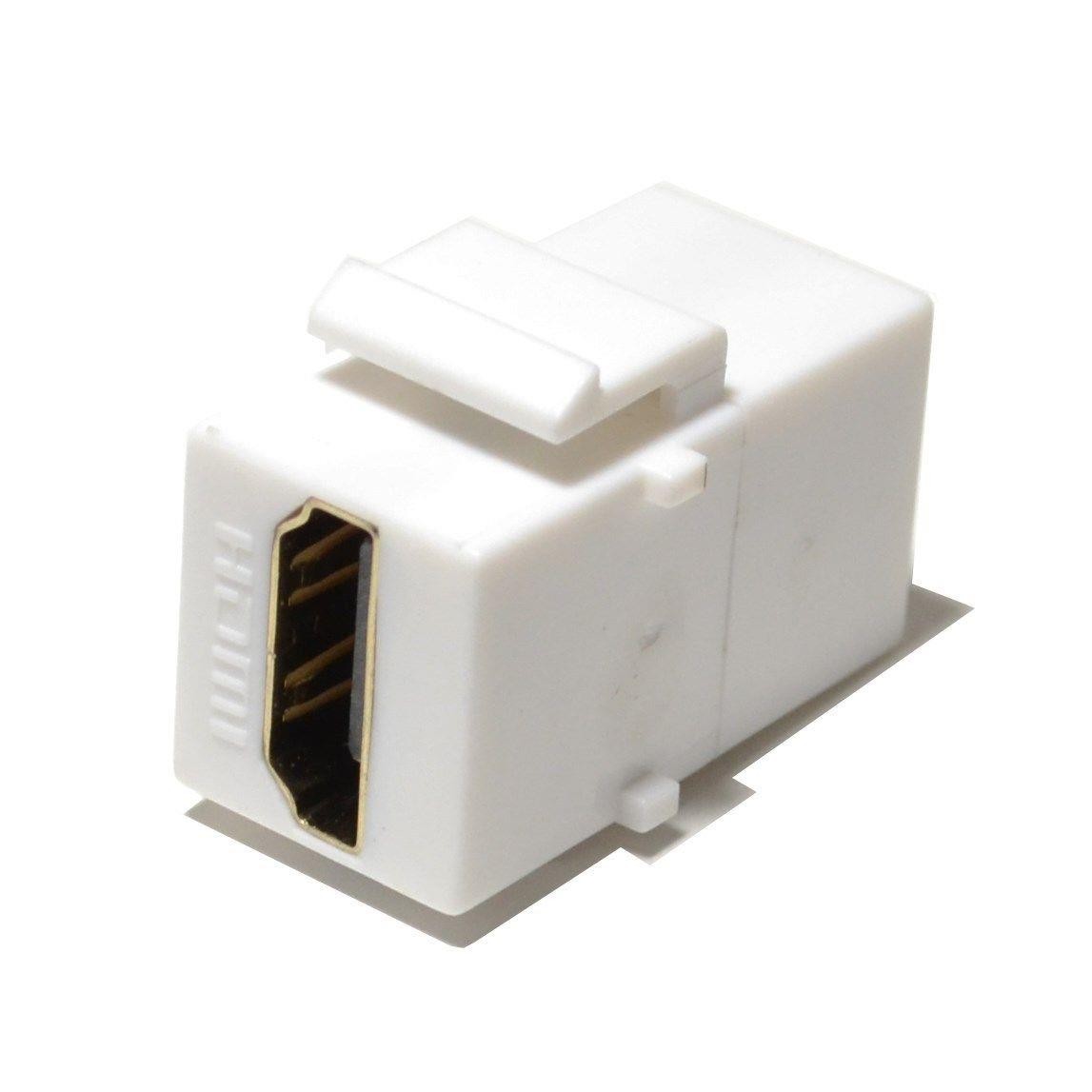 HDMI Keystone Insert Jack Female to Female Adapter Coupler White