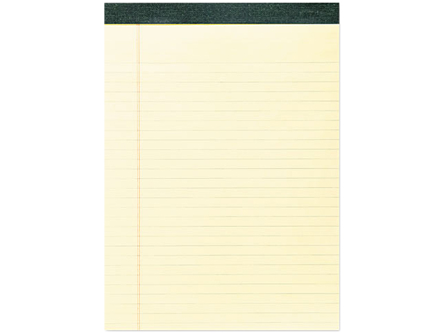 Roaring Spring 74712 Recycled Legal Pad, 8 1/2 x 11 3/4 Pad, 8 1/2 x 11 Sheets, 40/Pad, Canary, Dozen