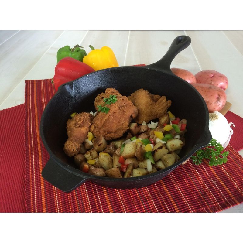 Old Mountain Pre-Seasoned Cast Iron 3 Quart Covered Deep Fry Skillet