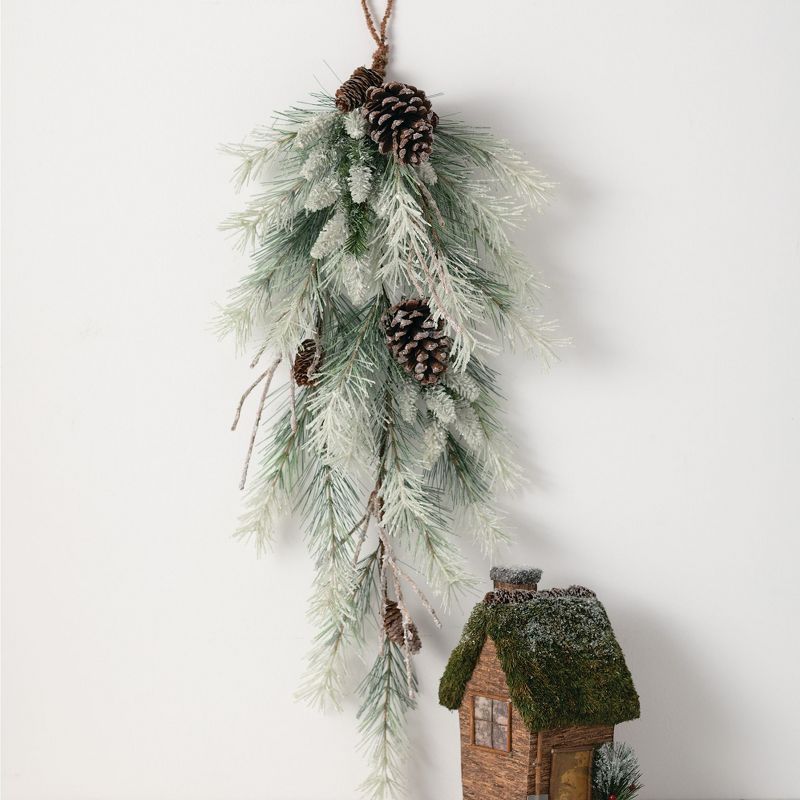 Sullivans Artificial Frosted Mix Pine Swag 32"H Green