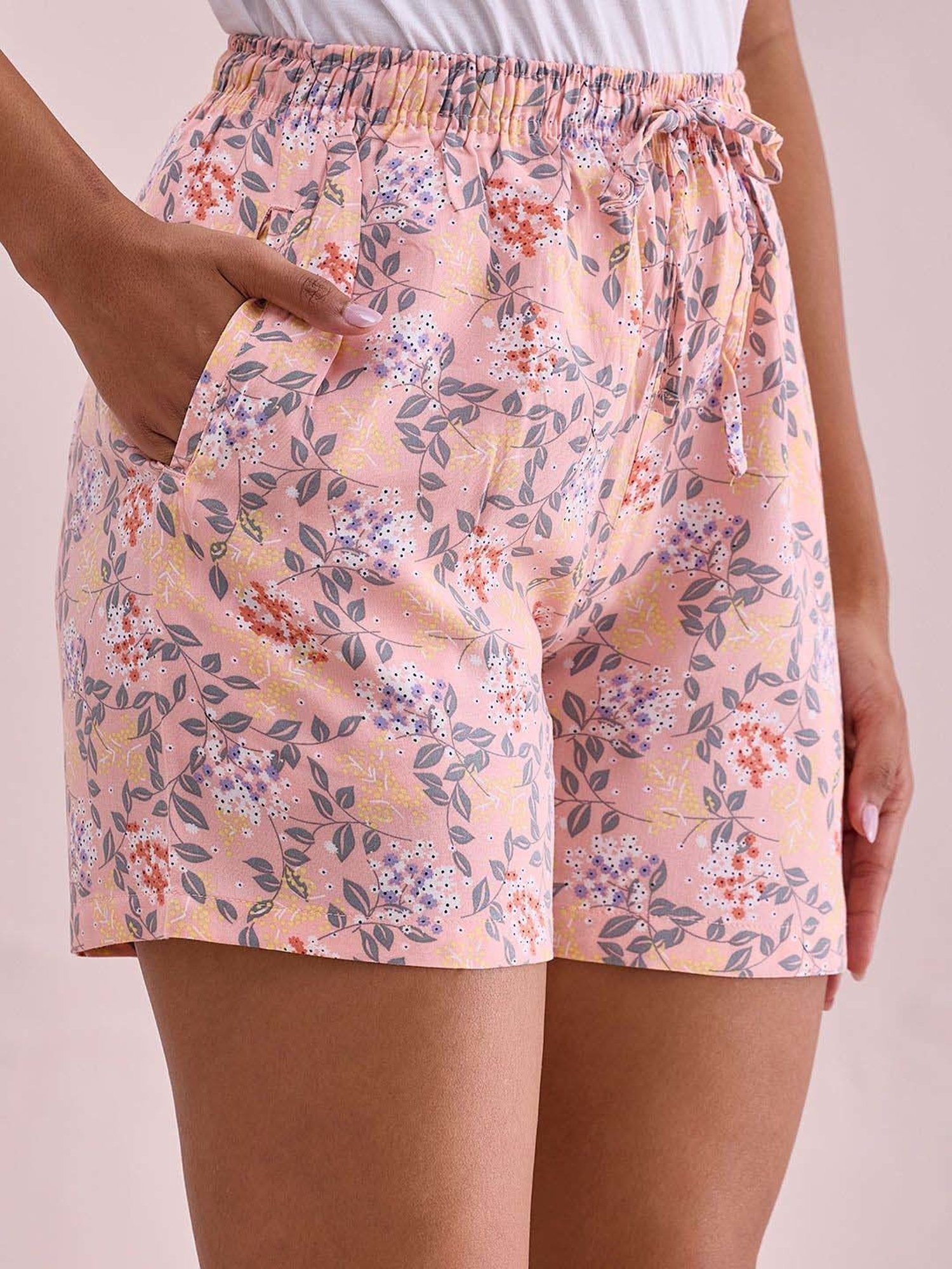 Go Colors! Peach Printed Shorts