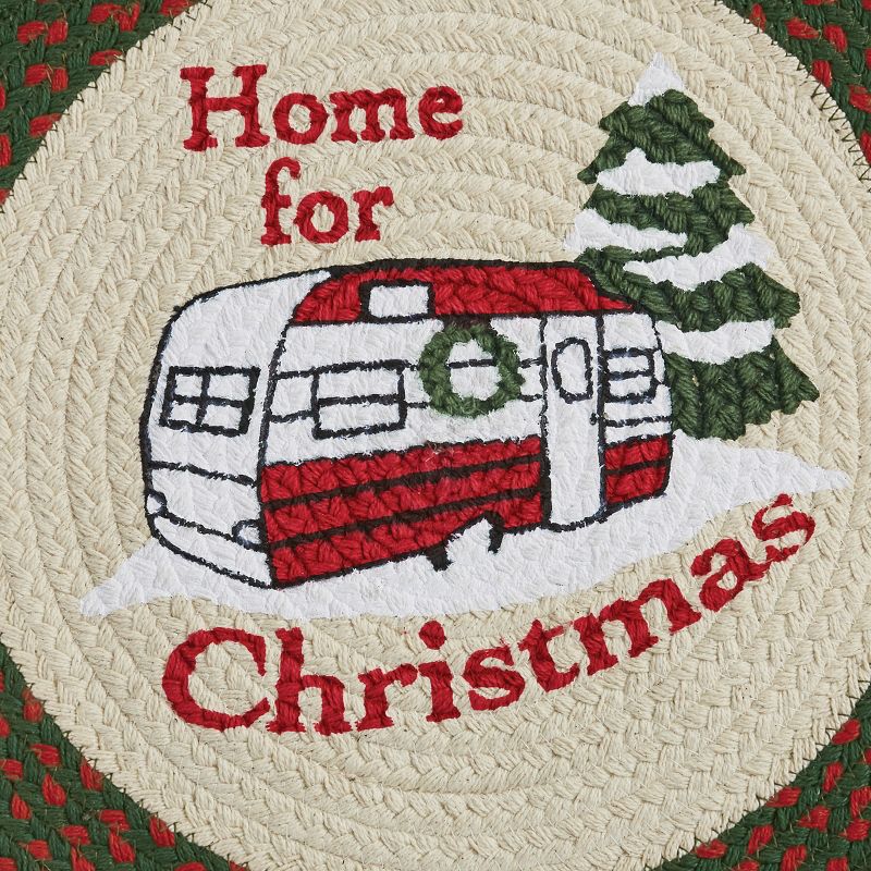 Park Designs Camper Braided Round Placemat Set - Green