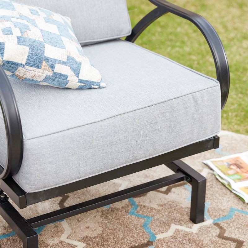 Steel Spring Patio Accent Chair Gray - Lokatse