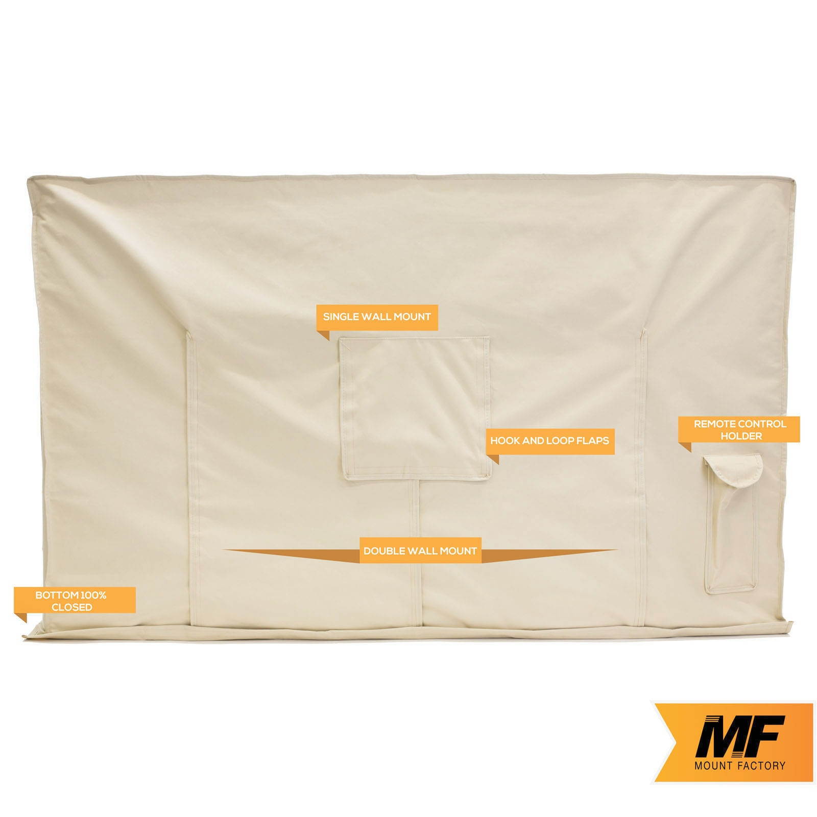 Outdoor TV Cover - 42" Model For 40" - 43" Flat Screens - Slim Fit - Weatherproof Weather Dust Resistant Television Protector - Tan