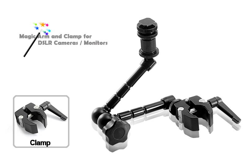 TeKit Magic Arm and Clamp for 11 inch Monitors /DSLR Cameras