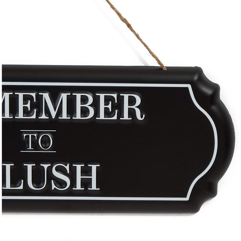 Bathroom Wall Decor, Remember To Flush Iron Sign (15.5 x 6 Inches)