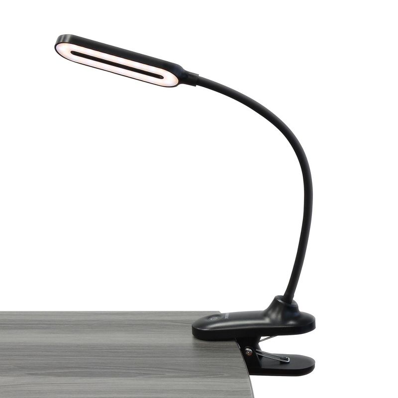 INNOKA LED Desk Lamp with Clamp, Wireless Reading Light, Up to 6 Hours, Gooseneck Clip-on to Table for Home & Office, Black