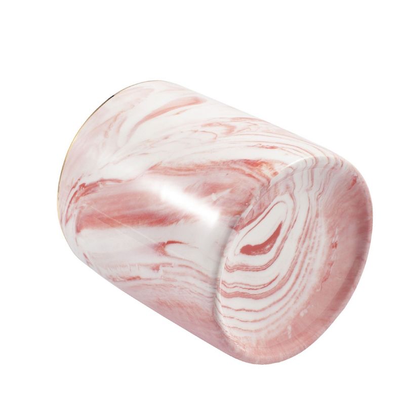 Zodaca Pen Holder, Ceramic Marble Pencil Cup Desk Organizer Makeup Brushes Holder with Gold Accent, Pink