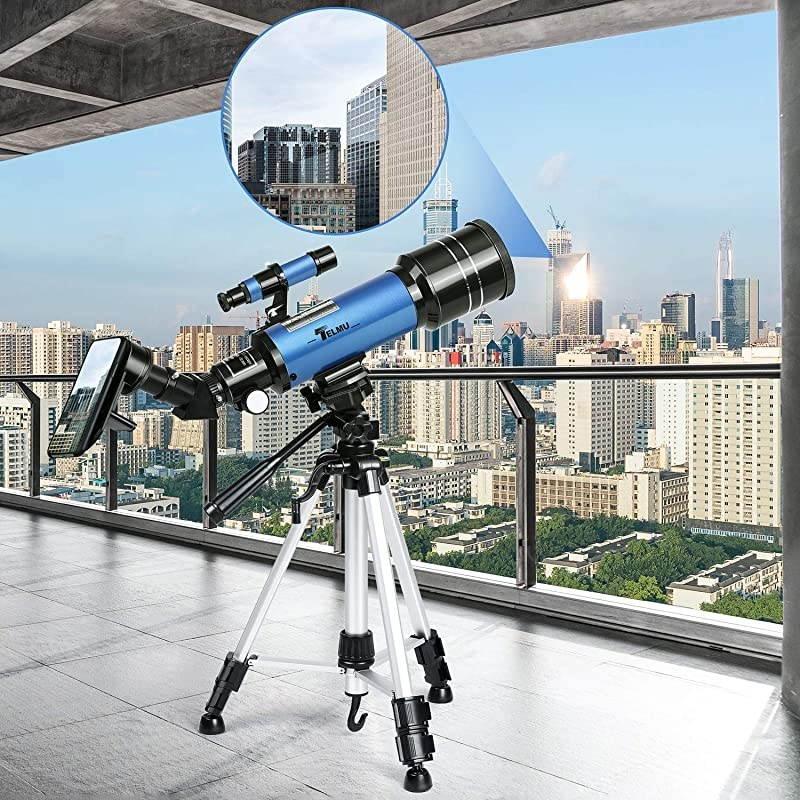 Telescope 70mm Aperture 400mm AZ Mount Astronomical Refracting Telescope Adjustable177In354In Portable Travel Telescopes with Backpack Phone Adapter