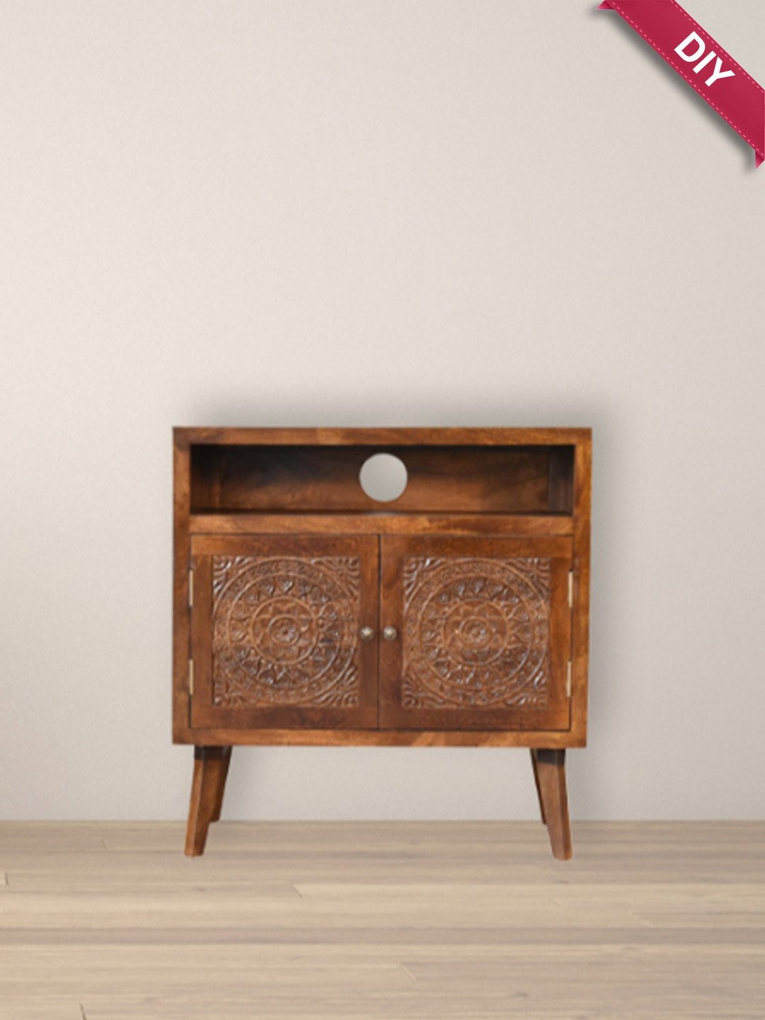 Artisan Furniture Tova Open Shelf Brown Wood Cabinet