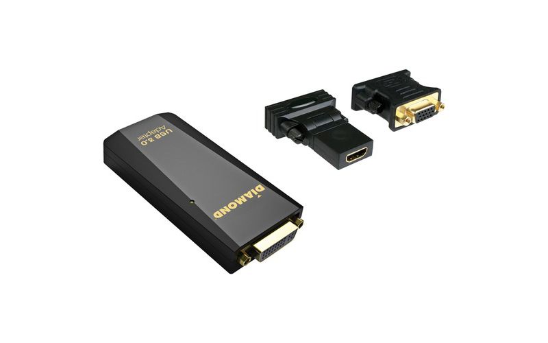 Diamond Multimedia USB 3.0 to VGA/DVI / HDMI Video Graphics Adapter up to 2048??1152 / 1920??1080 (BVU3500) - USB - 1 x DVI Video