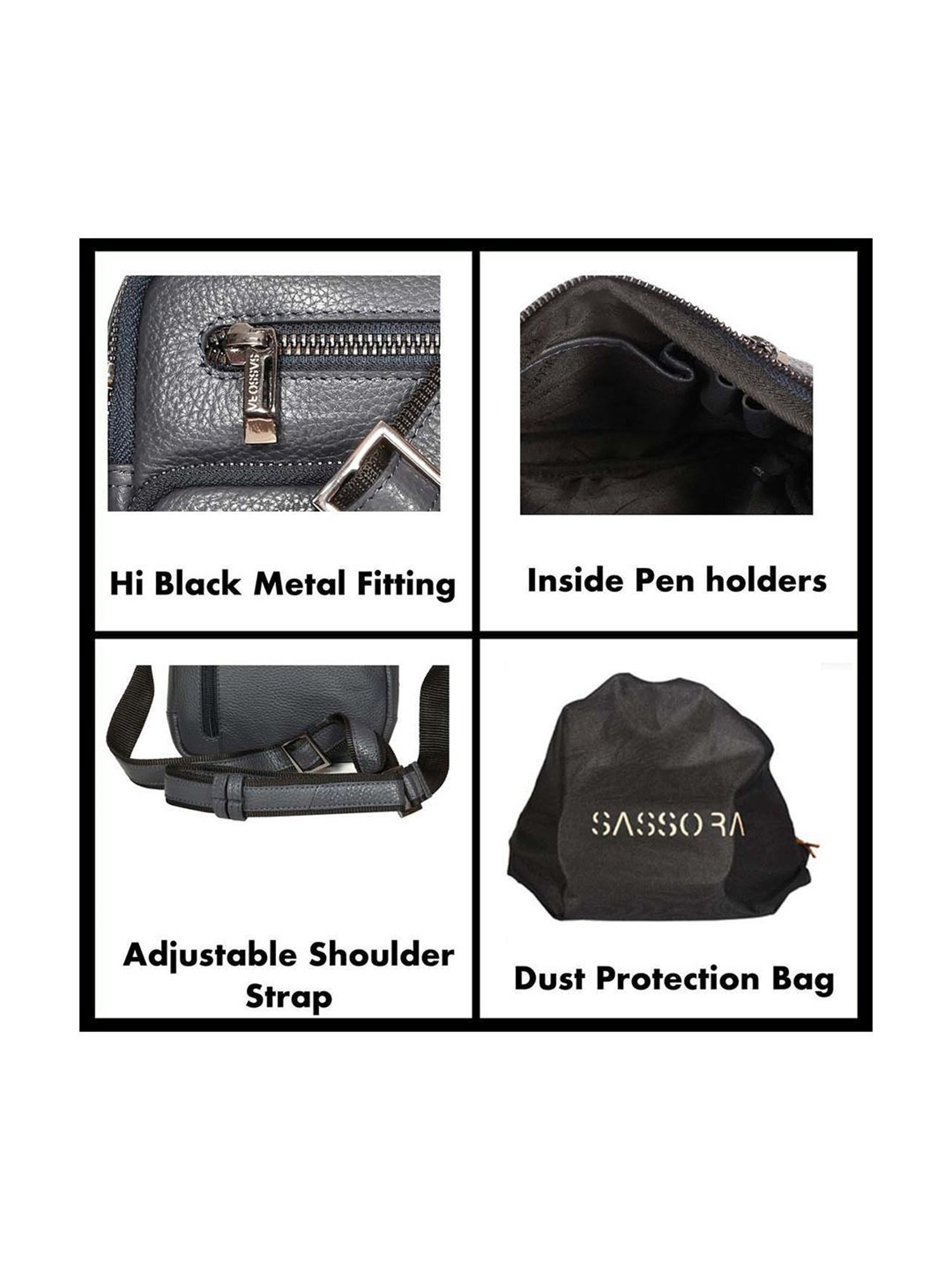 SASSORA Navy Solid Small Sling Handbag