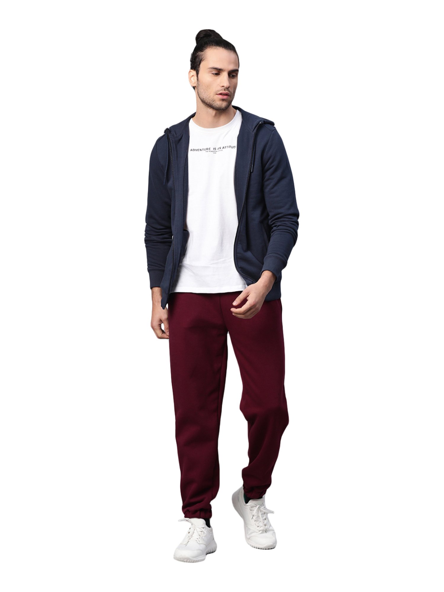 ALCIS Navy Cotton Regular Fit Hooded Sweatshirt