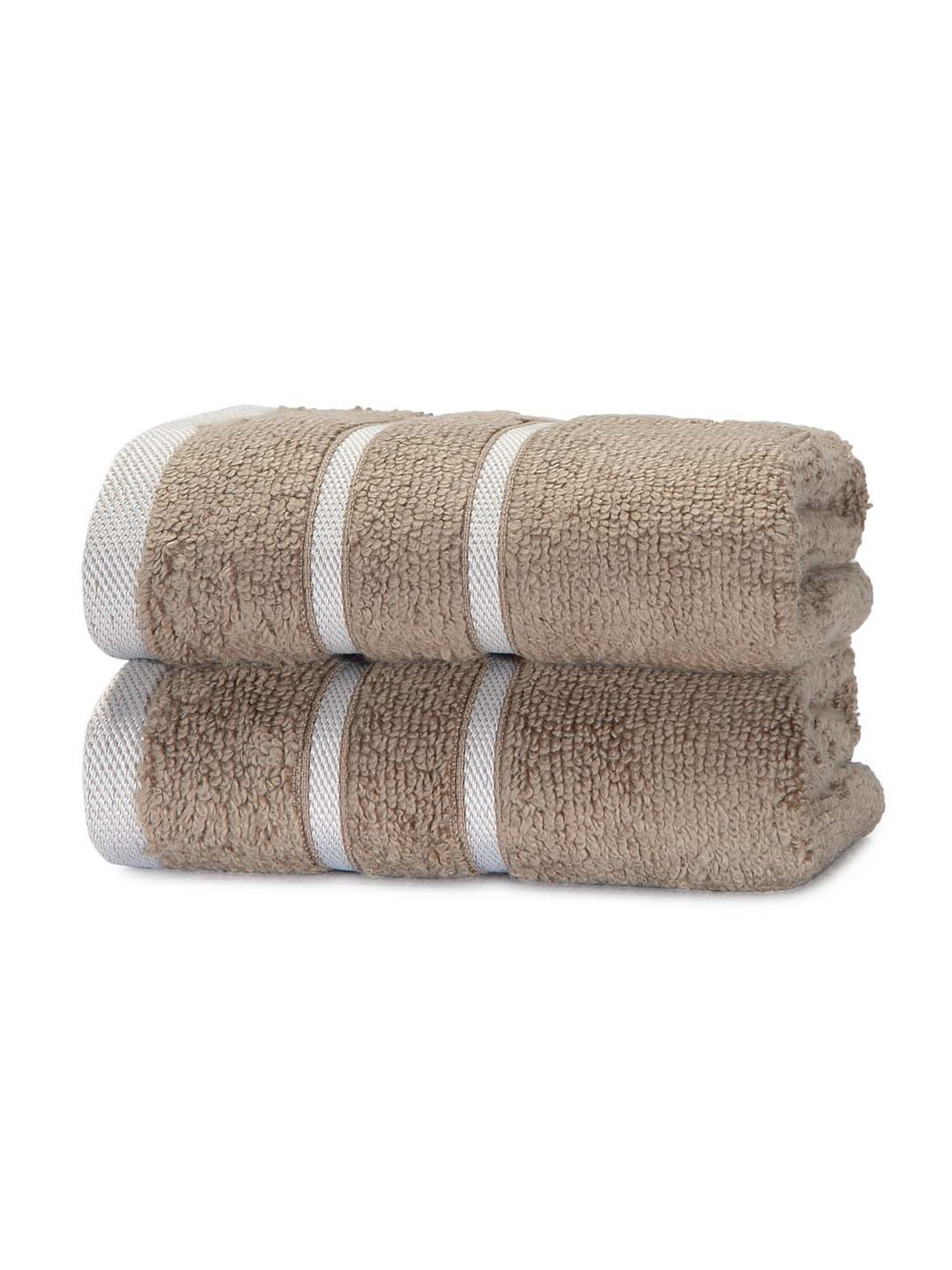 Mark Home 100% Cotton 500 GSM Zero Twist Simply Soft Beige Hand Towels - Set of 2