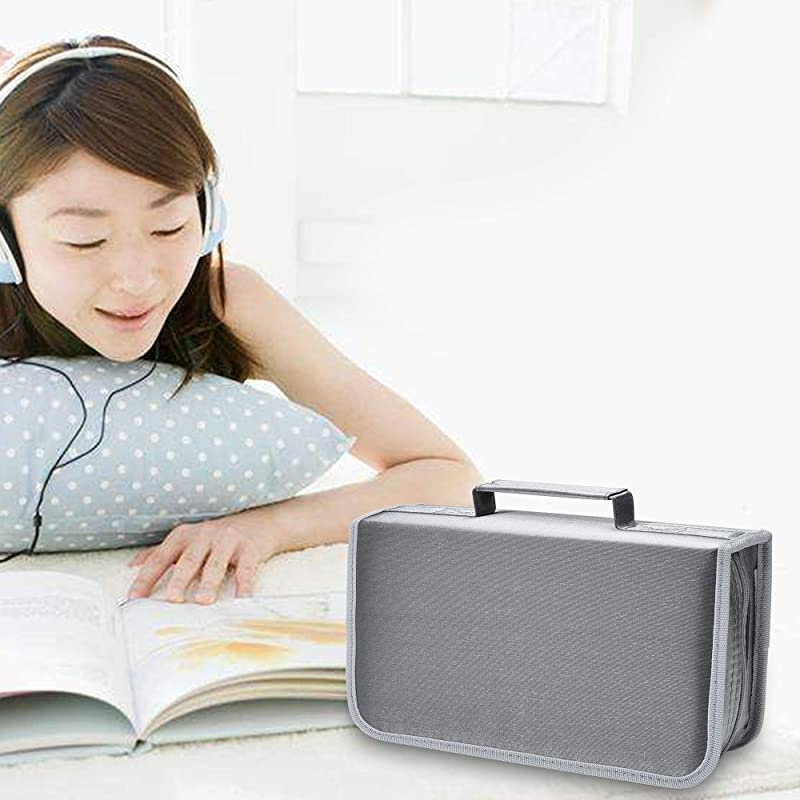128 Capacity CDDVD Case Wallet Binder Storage Holder Booklet for Car Home Office and Travel Silver