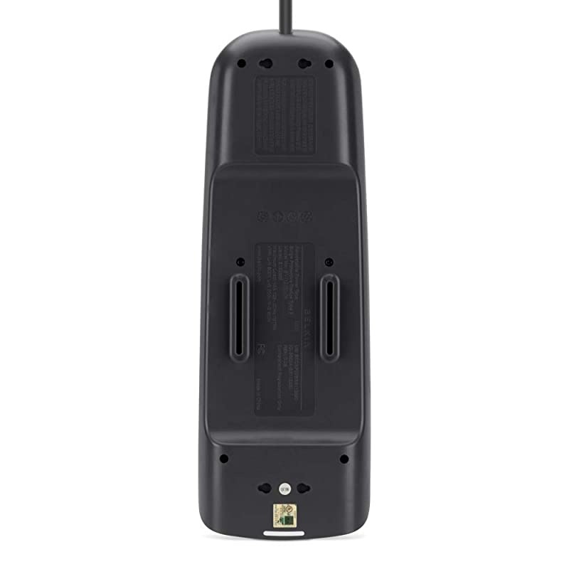 USB Power Strip Surge Protector - 12 AC Multiple Outlets & 2 USB Ports - 6 ft Long Flat Plug Extension Cord for Home, Office, Travel, Computer Desktop & Charging Brick - White (3,996 Joules)