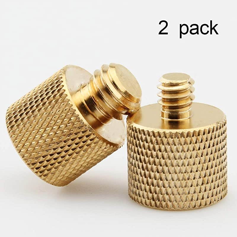 2Pack1 Piece 14quot20 Female to 38quot 16 Male1 Piece 38quot 16 Female to 14quot20 MaleTripod Threaded Camera AccessoriesCamera Screw AdapterAdapterBrass