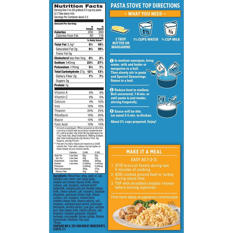 Pasta Roni Four Cheese Corkscrew Pasta - 6oz