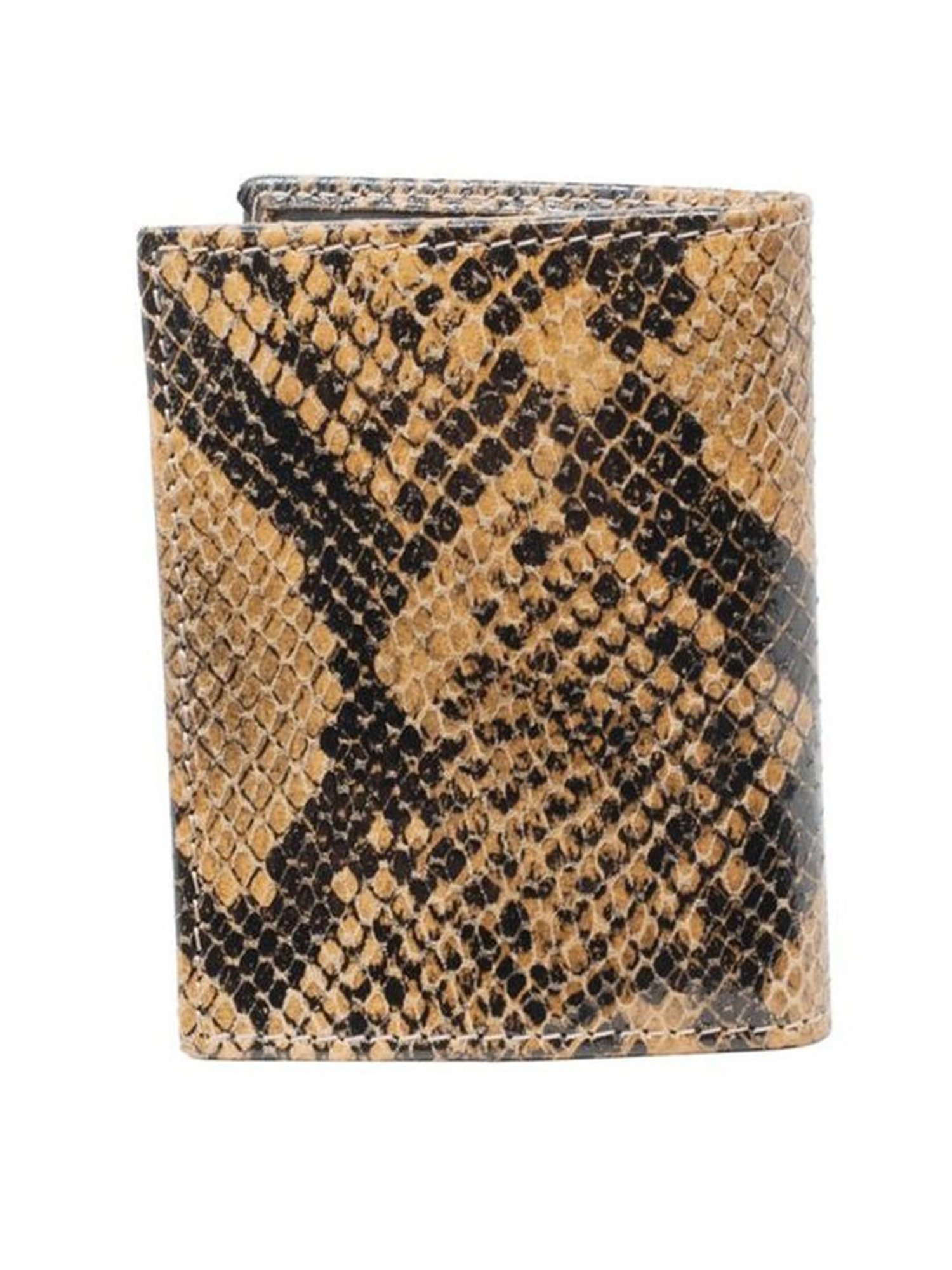 Tohl Beige Casual Leather Bi-Fold Wallet for Men