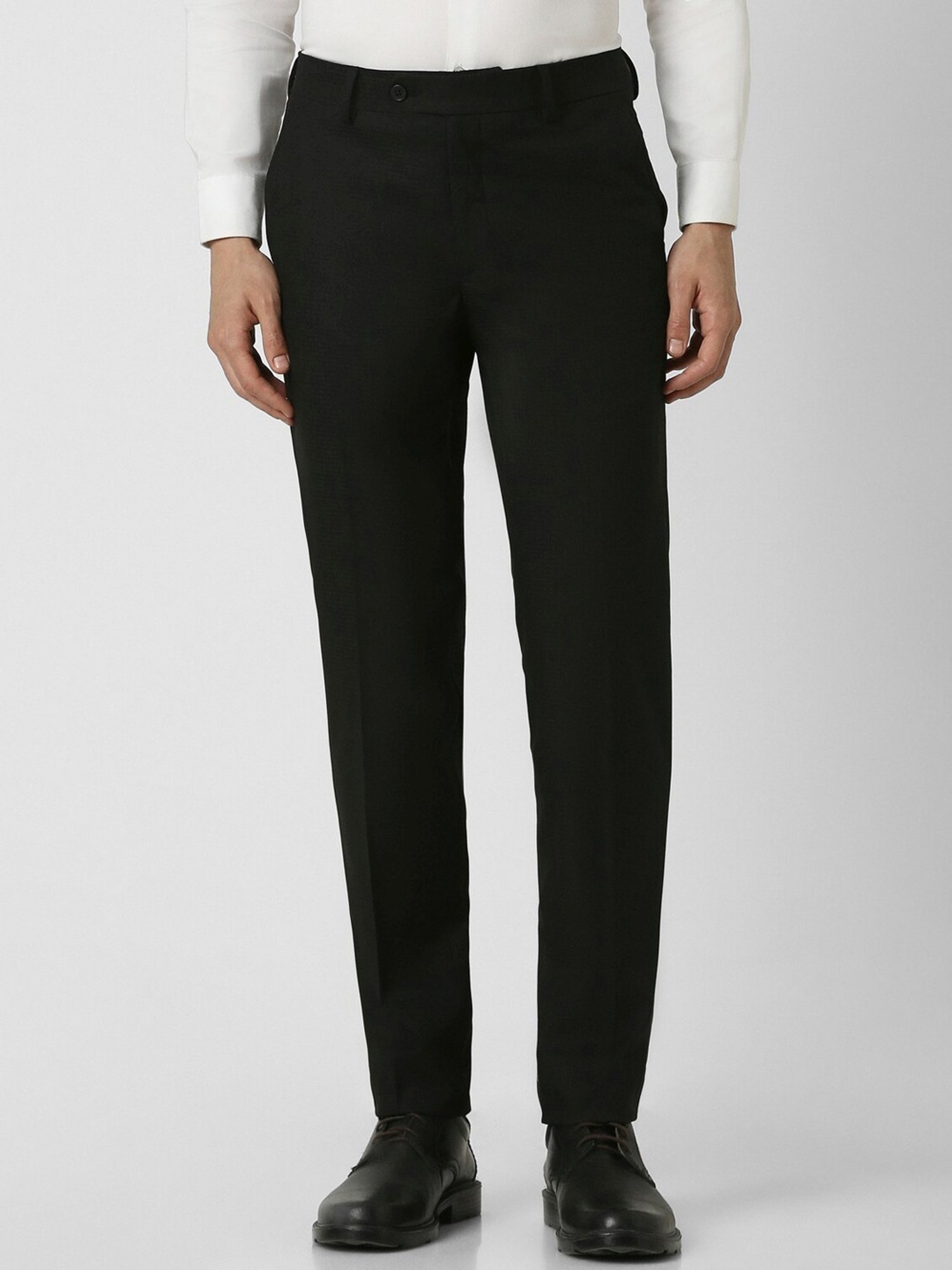 Van Heusen Black Slim Fit Checks Trousers