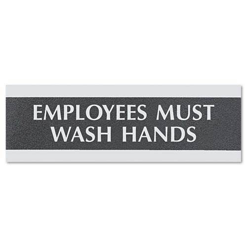 Headline Sign Century Series Office Sign Employees Must Wash Hands 9 x 3 4782
