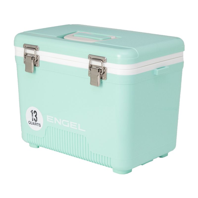 Engel UC13SF 13 Quart 18 Can Leak Proof Odor Resistant Insulated Cooler Drybox with Integrated Shoulder Strap in Seafoam Holds 18 Cans