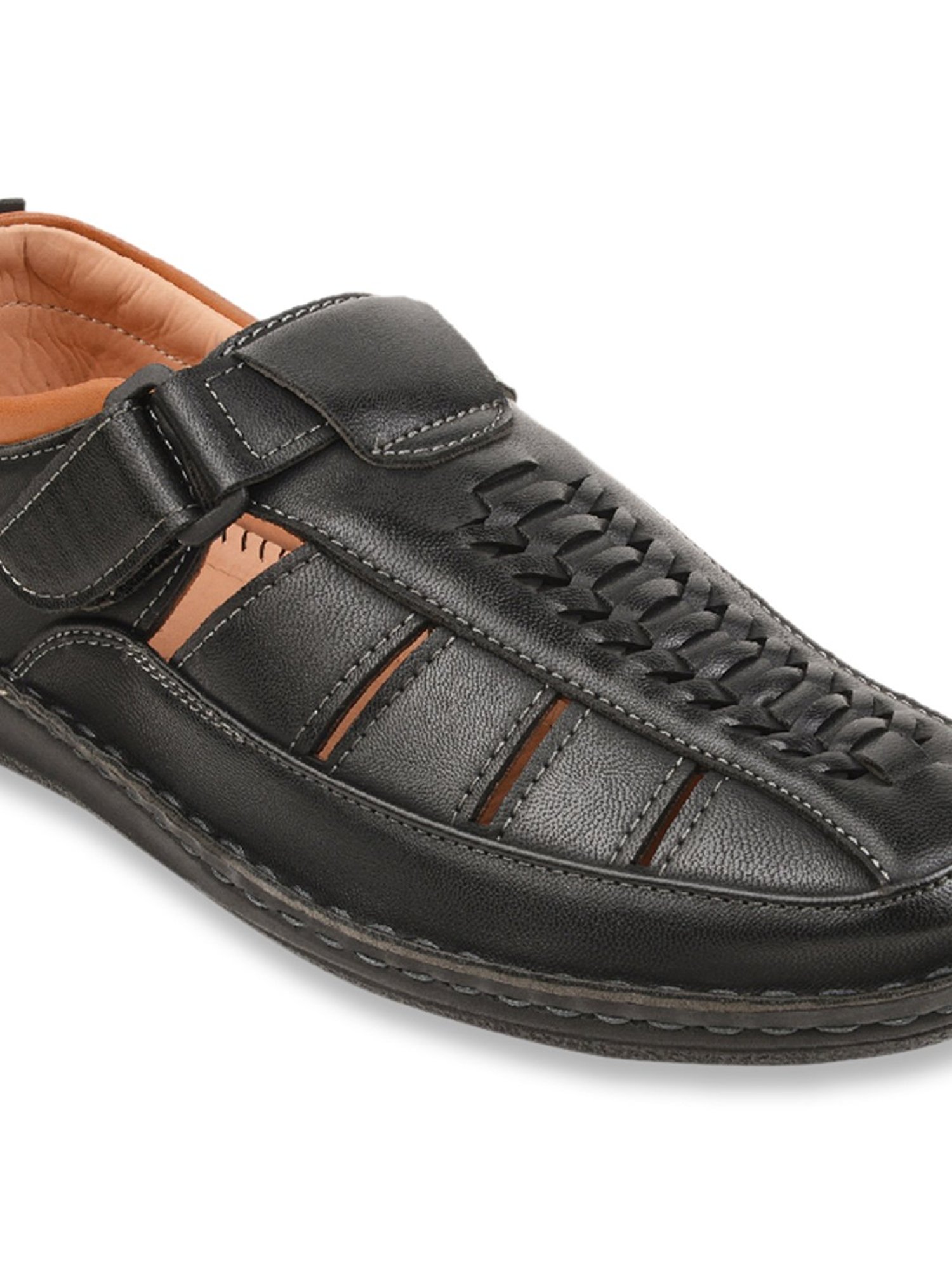 Regal Men's Black Fisherman Sandals