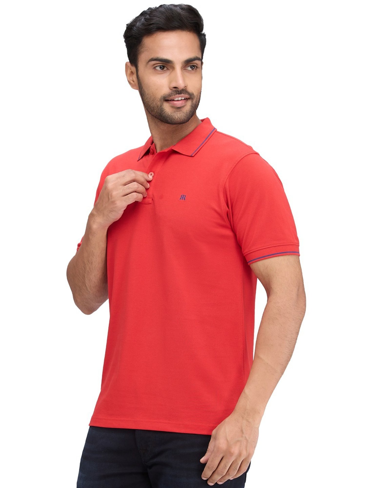 Raymond Red Slim Fit Polo T-Shirt
