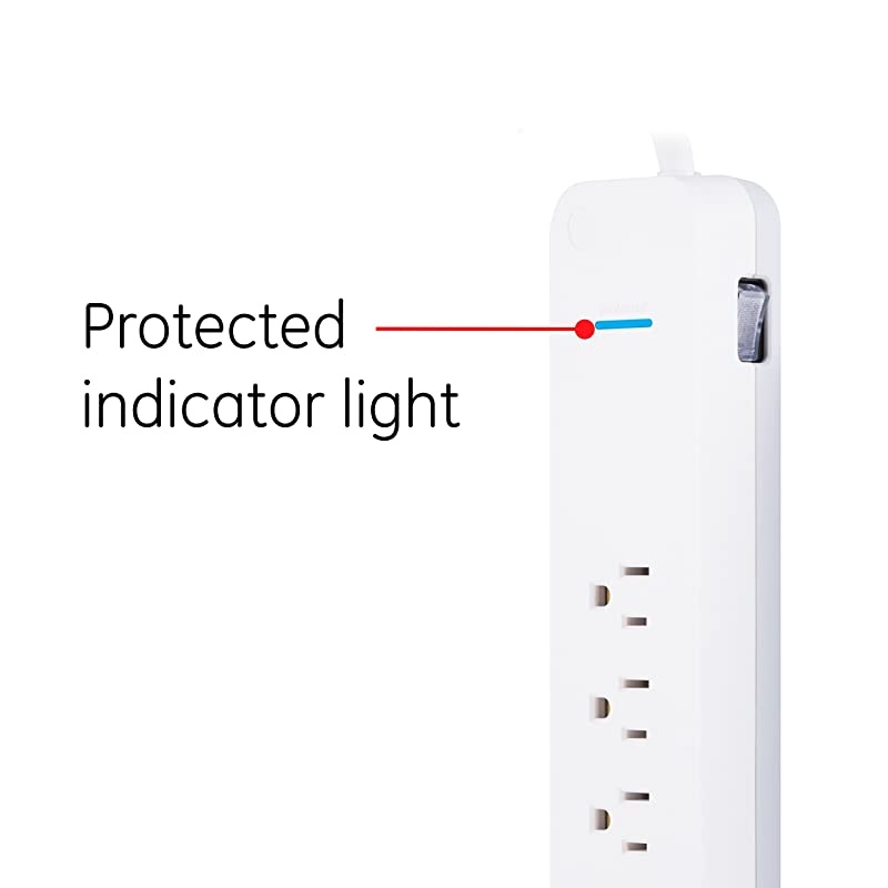Power Strip Sur Protector 7 Outlets Long Power Cord 6ft Wall Mount Warranty White 36359