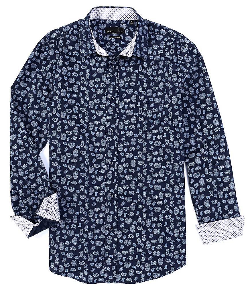 Quieti Paisley Long-Sleeve Woven Shirt