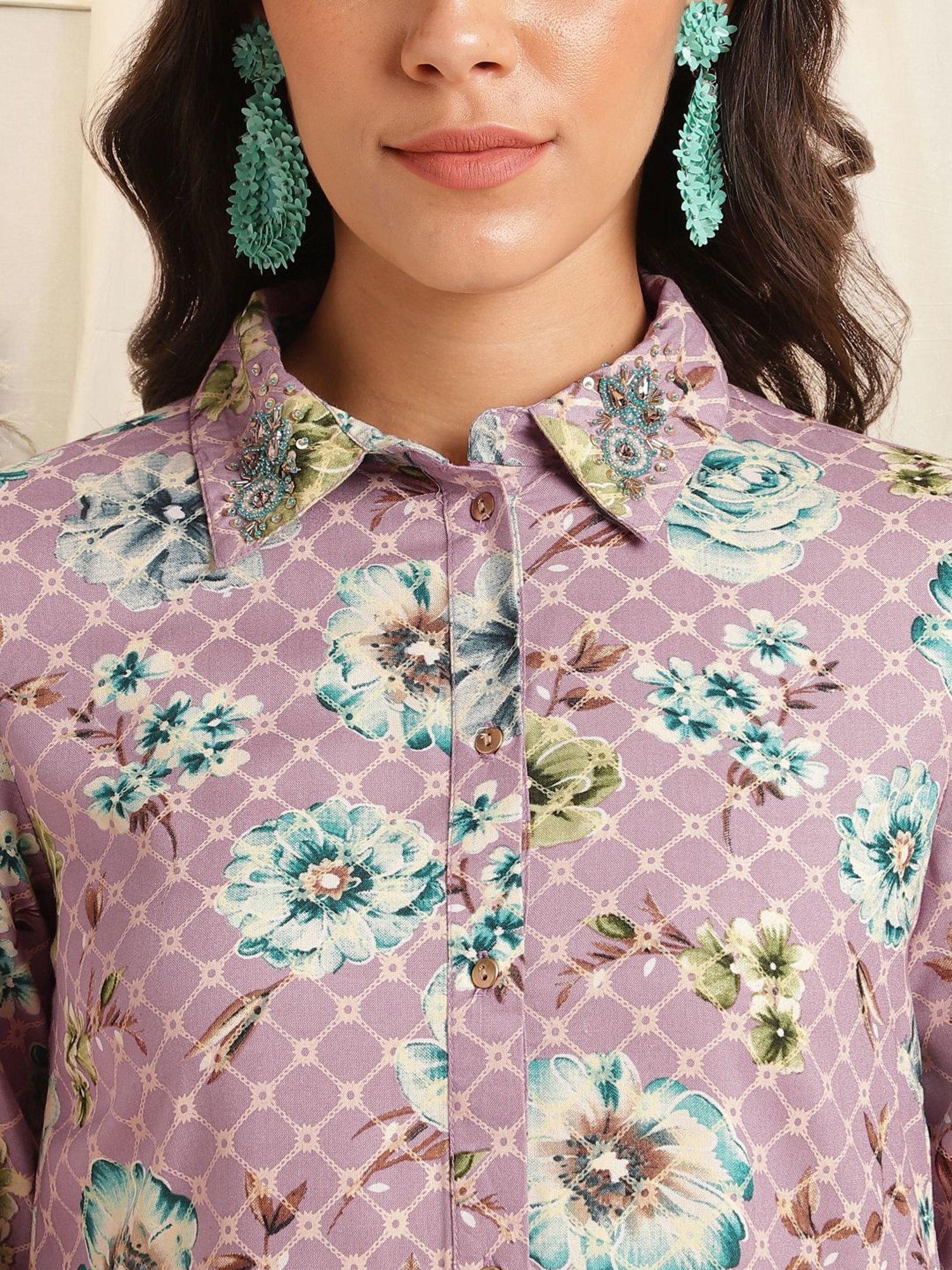 MIRCHI FASHION Purple Printed Shirt Pant Set