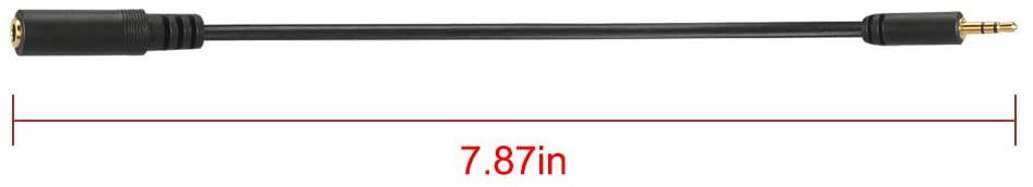 2.5mm Male to 3.5mm Female Stereo Jack Cable Adapter