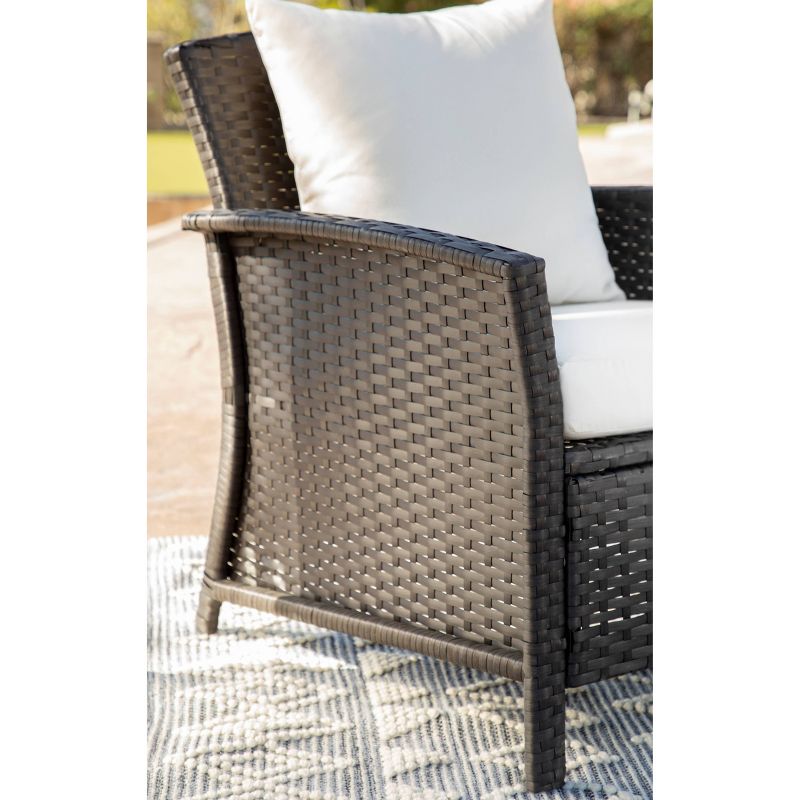 Malibu 3pc Outdoor Curved Wicker Bistro Set - Brown - Coaster