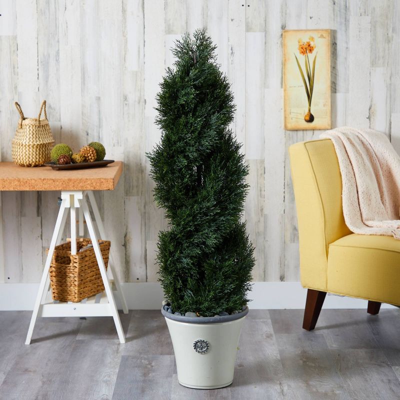 27" x 14" Artificial Rubber Plant in Boho Basket Cream - LCG Florals